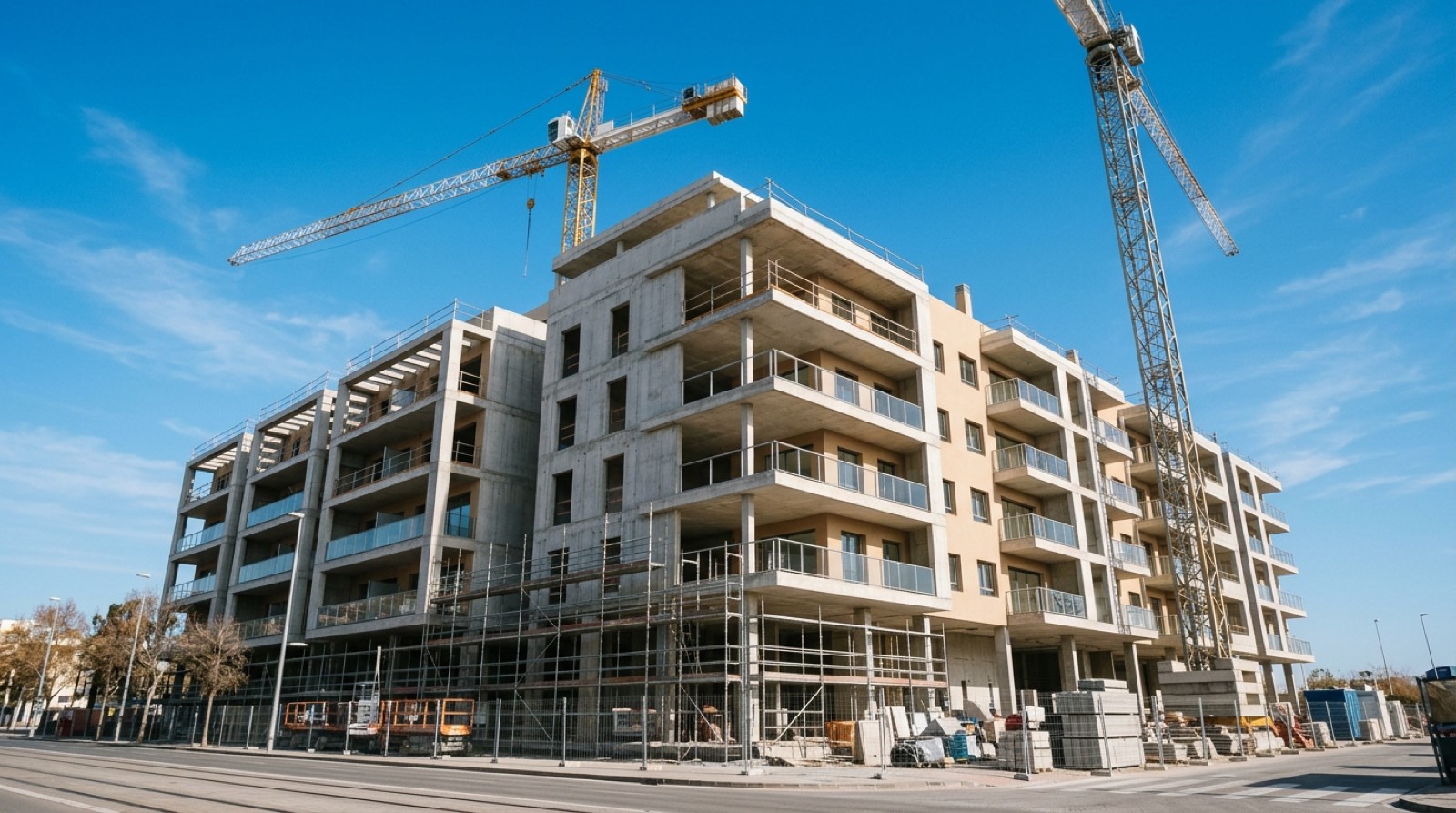 Edificio residencial de obra nueva en construcción